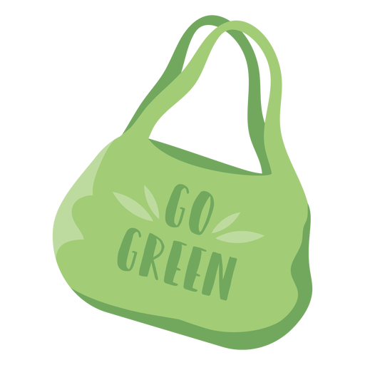 Go Green Reusable Shopping Bag Flat Symbol PNG SVG Design For T Shirts