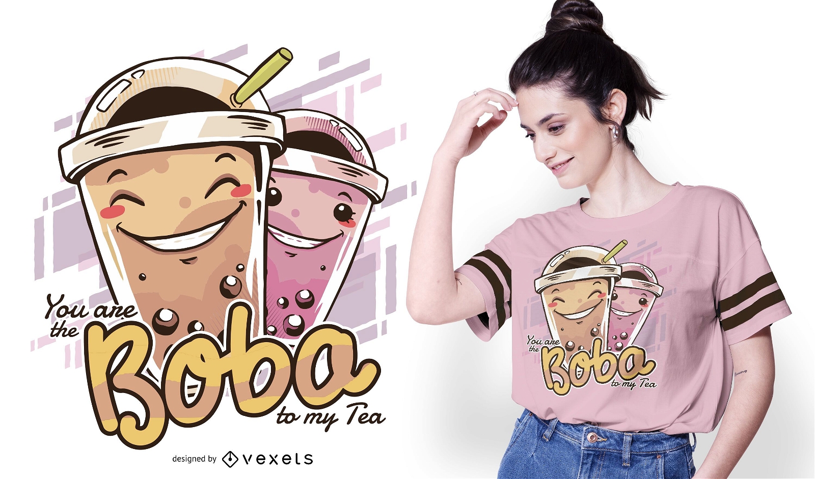Anime Girl In Tea Cup T-shirt Design Vector Download