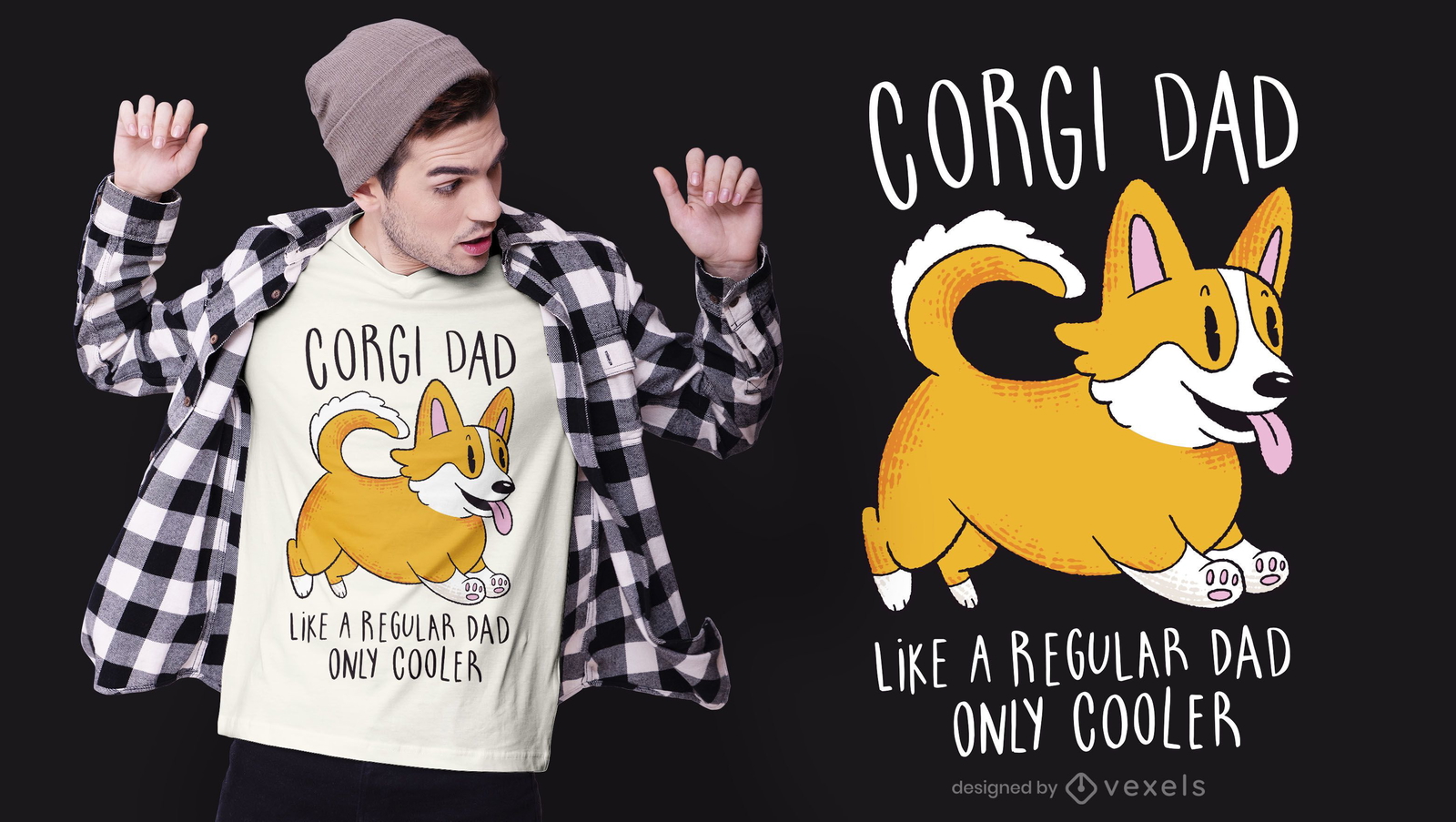 Corgi Dad T shirt Design Vector Download