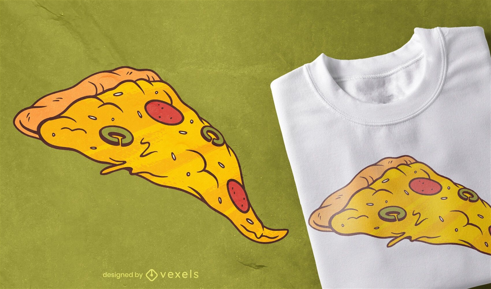 Pizza Slice T-shirt Design Vector Download