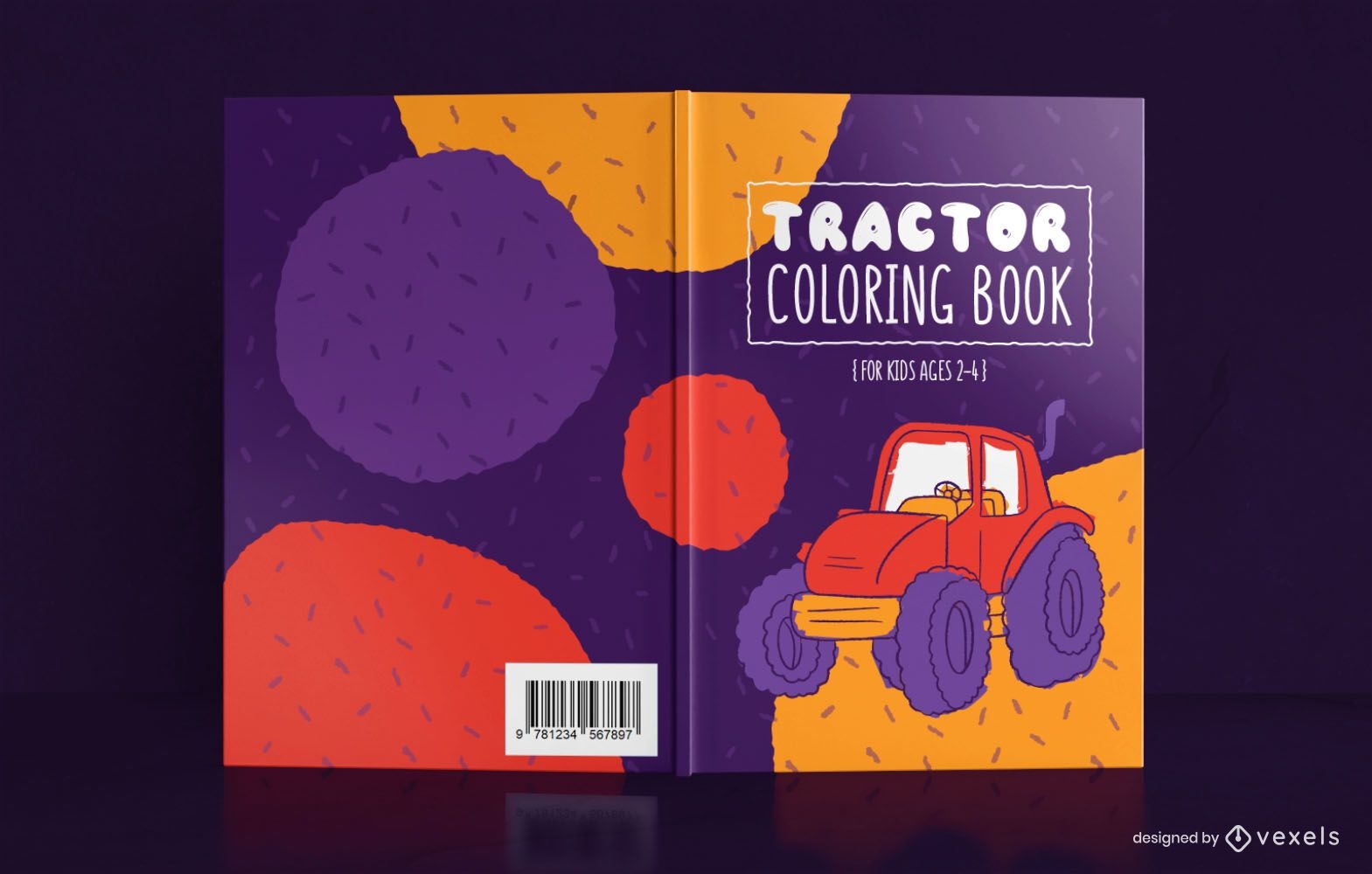 Um desenho de livro para colorir de trator de desenho animado