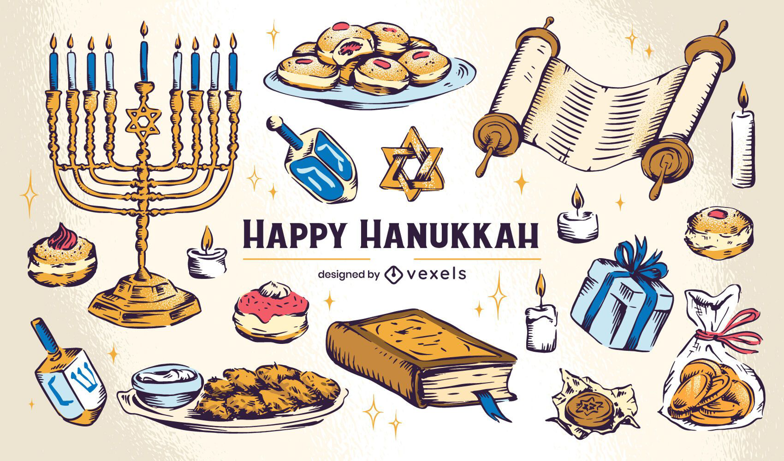 hanukkah party food clipart