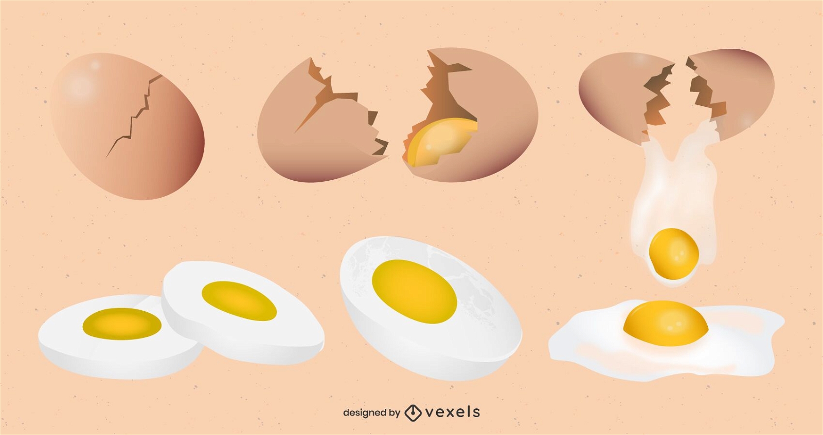 how to draw cooked eggs