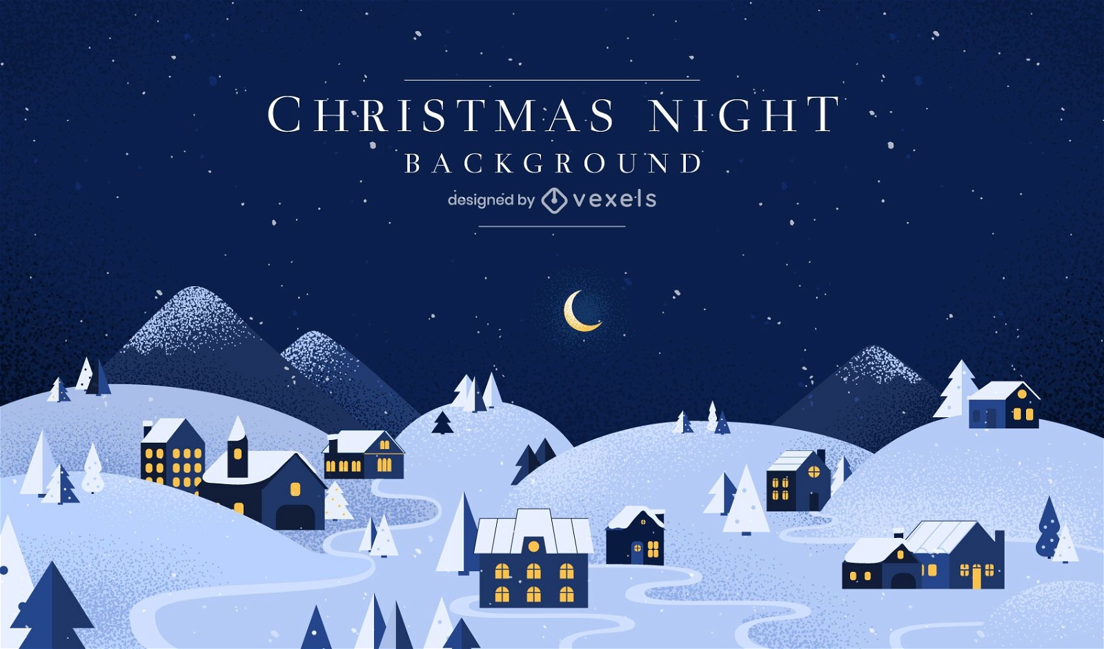 Christmas Night Background Design Vector Download