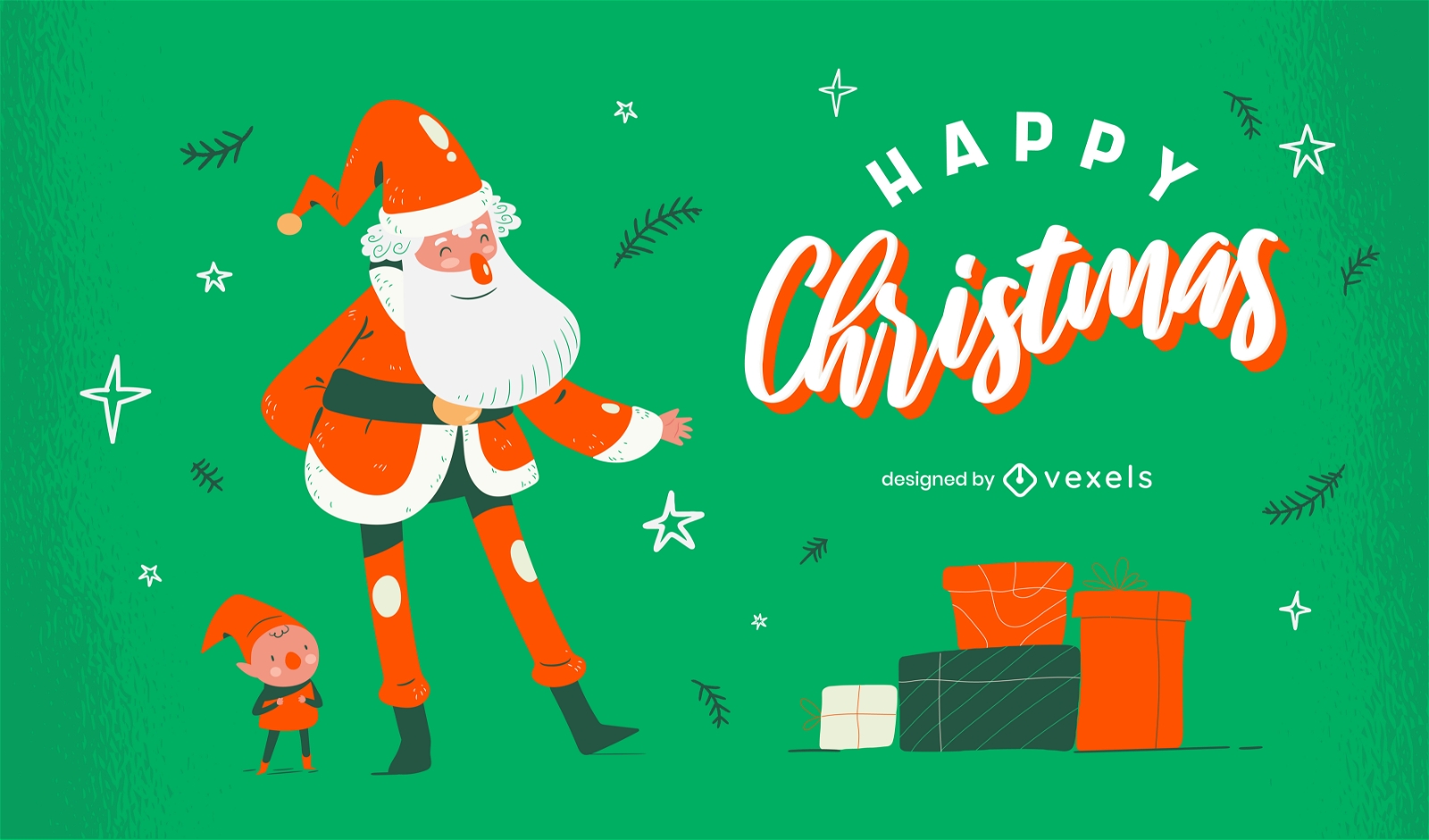 Santa Merry Christmas Cartoon Design Vector Download