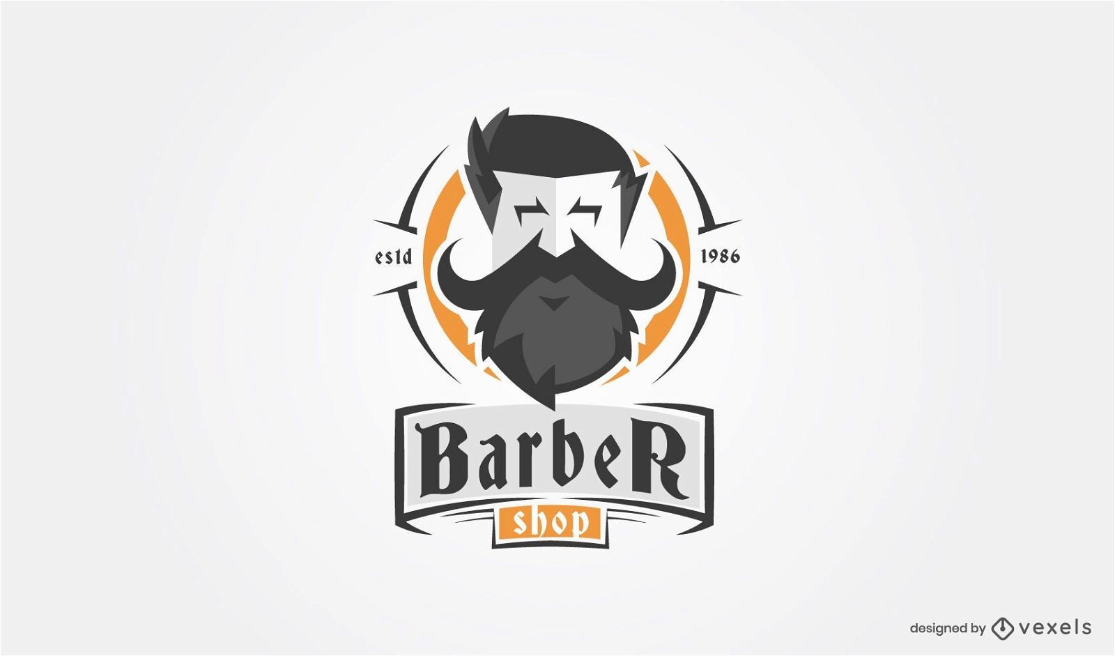 barber shop logo template