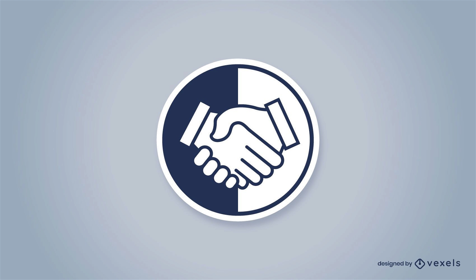 Handshake-Abzeichen-Logo-Design - Vektor Download