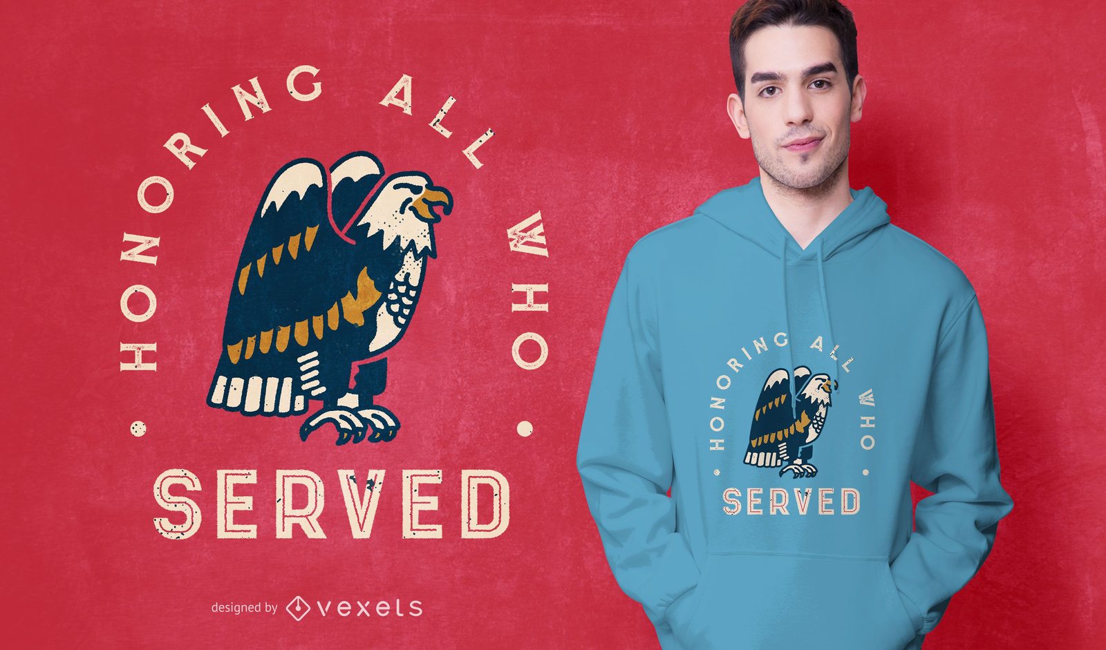 Veterans Day Eagle Quote T-shirt Design Vector Download