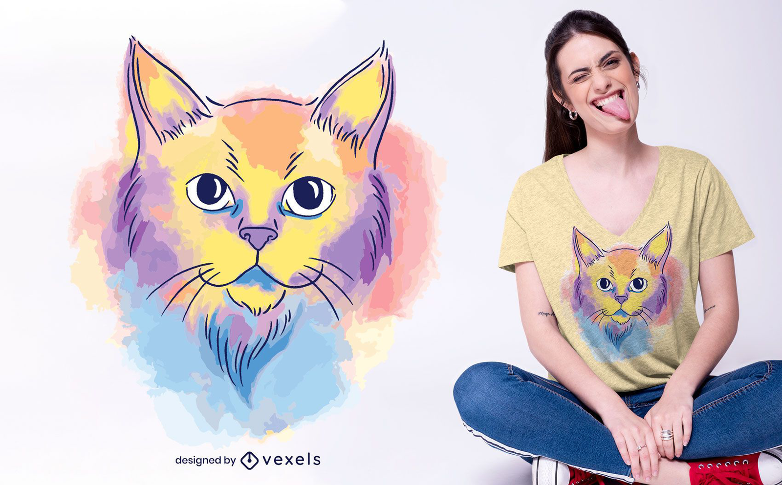 Gato Em Aquarela PNG Images, Vetores E Arquivos PSD