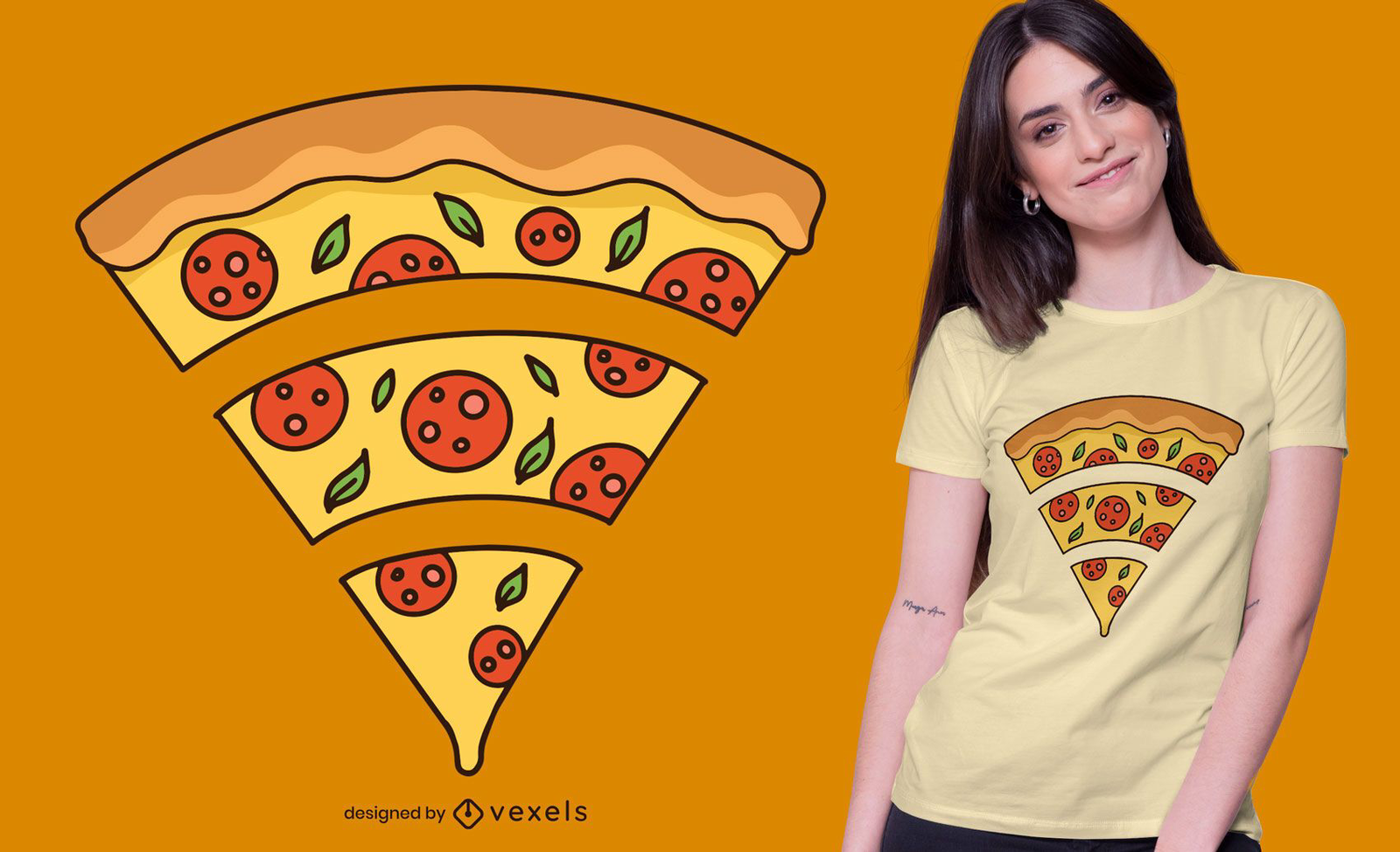 Design PNG E SVG De Pizza Plana Kawaii Para Camisetas