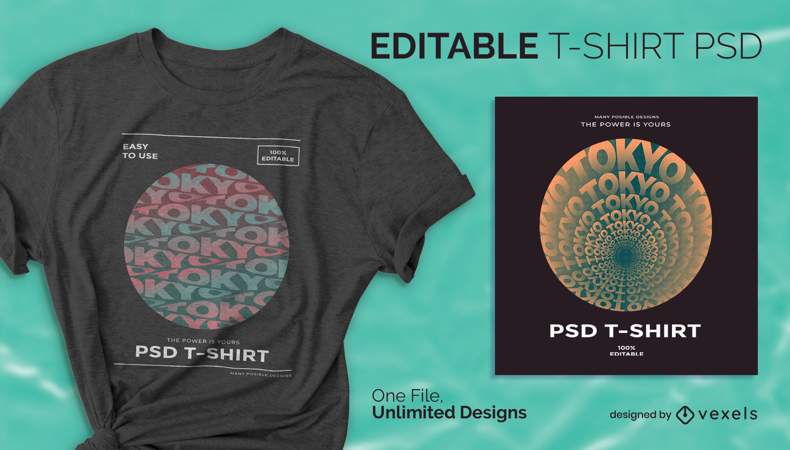 Circle Tshirt Psd Design PSD Editable Template