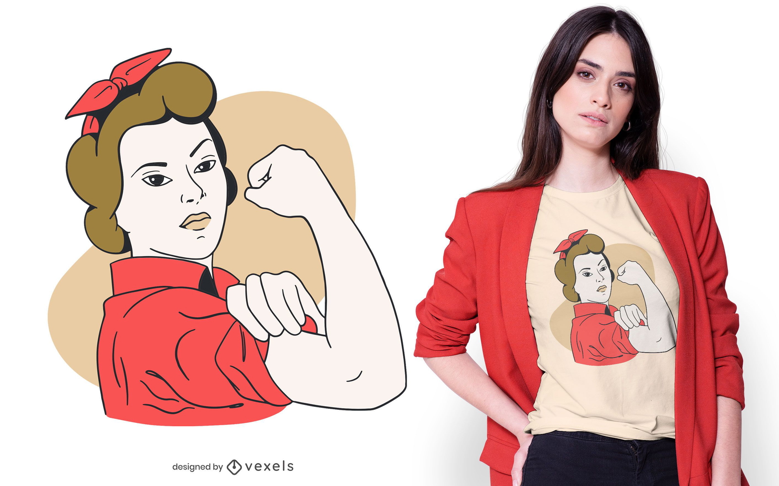 Descarga Vector De Diseño De Camiseta Rosie The Riveter