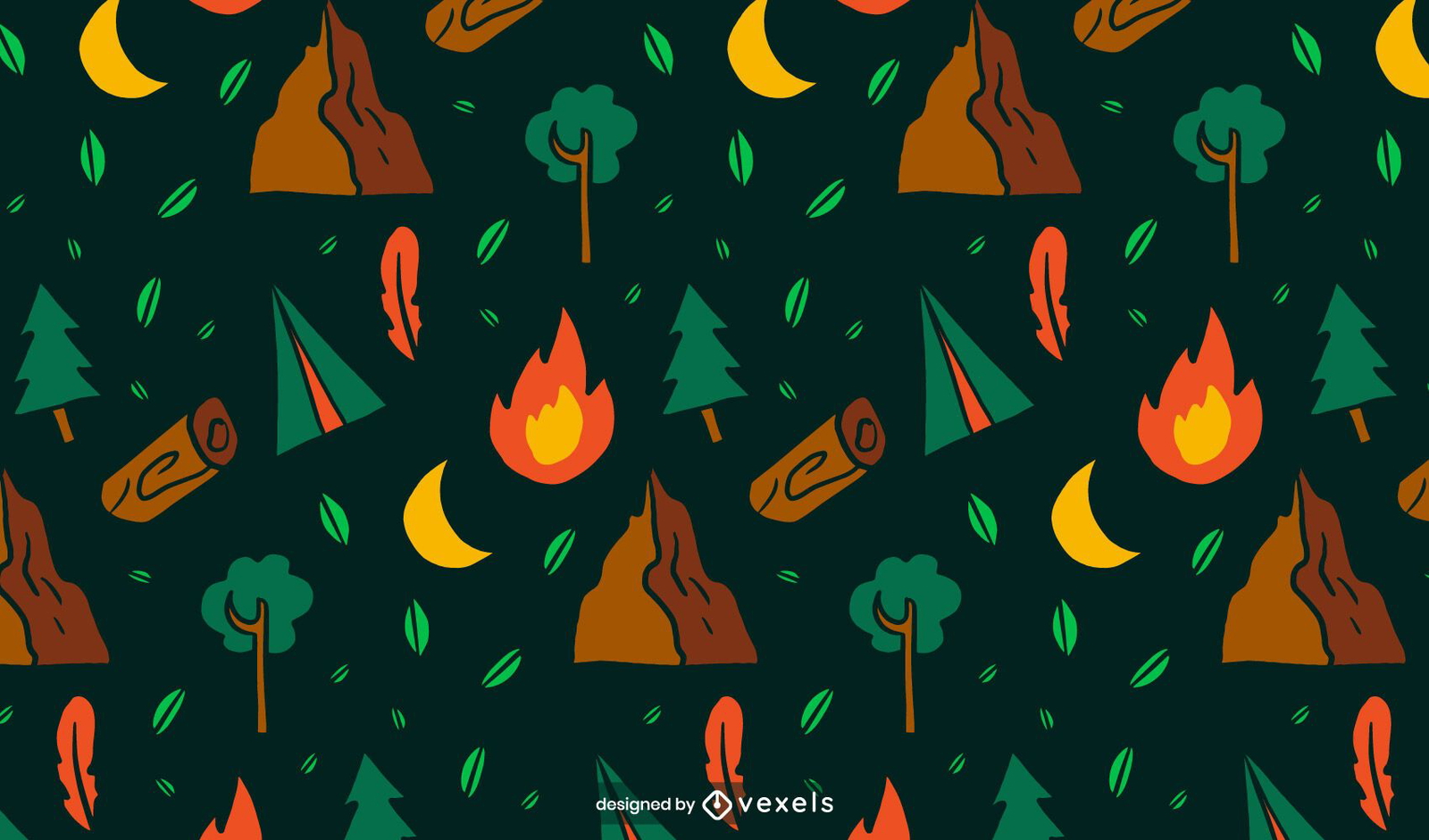 Camping Pattern Design Vector Download