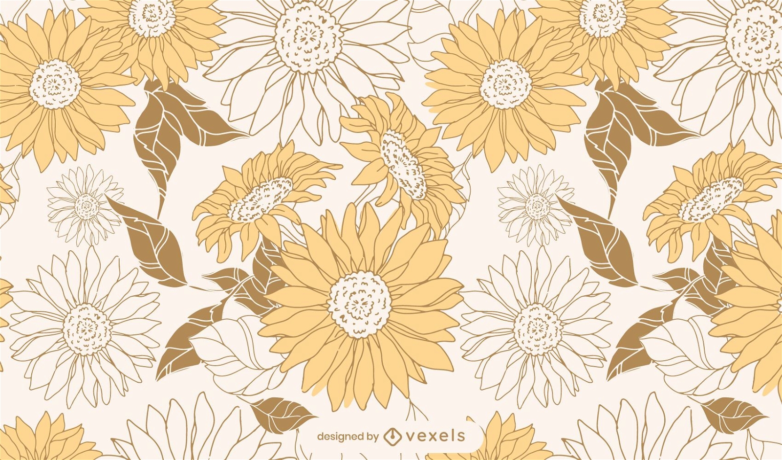 Sunflowers Floral Pattern Design Vector Download
