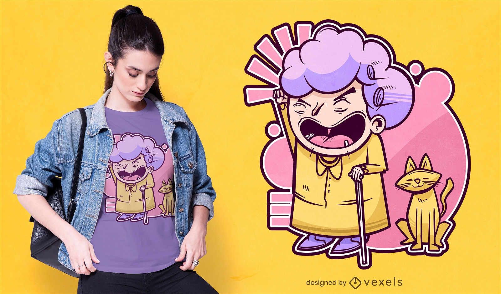 Grumpy Grandma T-shirt Design Vector Download