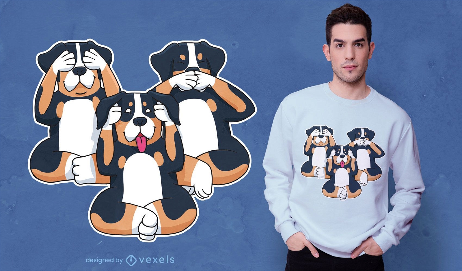 Three Dogs T-shirt Design Vector Download
