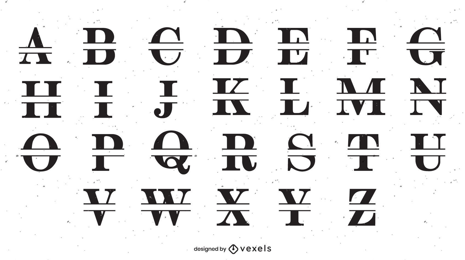 Split Alphabet Set Design Vector Download