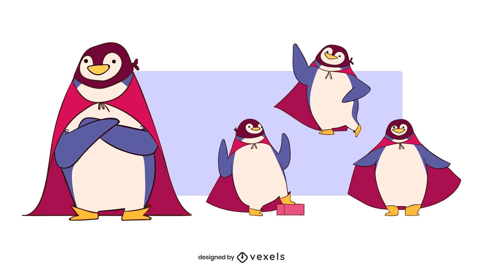 Pinguim Super Herói Uma Capa Azul Máscara Uma Missão Personagem imagem  vetorial de ksuperksu© 219872602