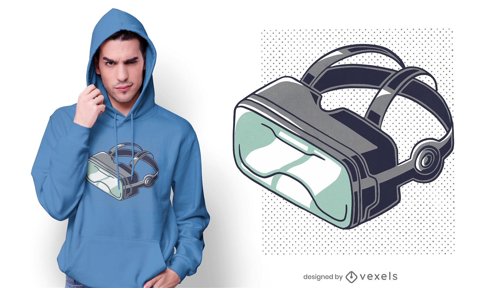 Cyberpunk VR Glasses T-shirt Design Vector Download