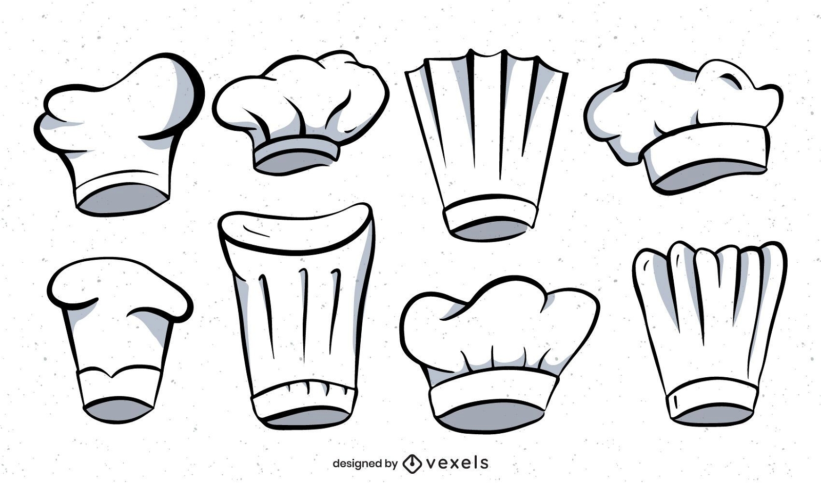 Descarga Vector De Conjunto De Ilustración De Sombrero De Chef