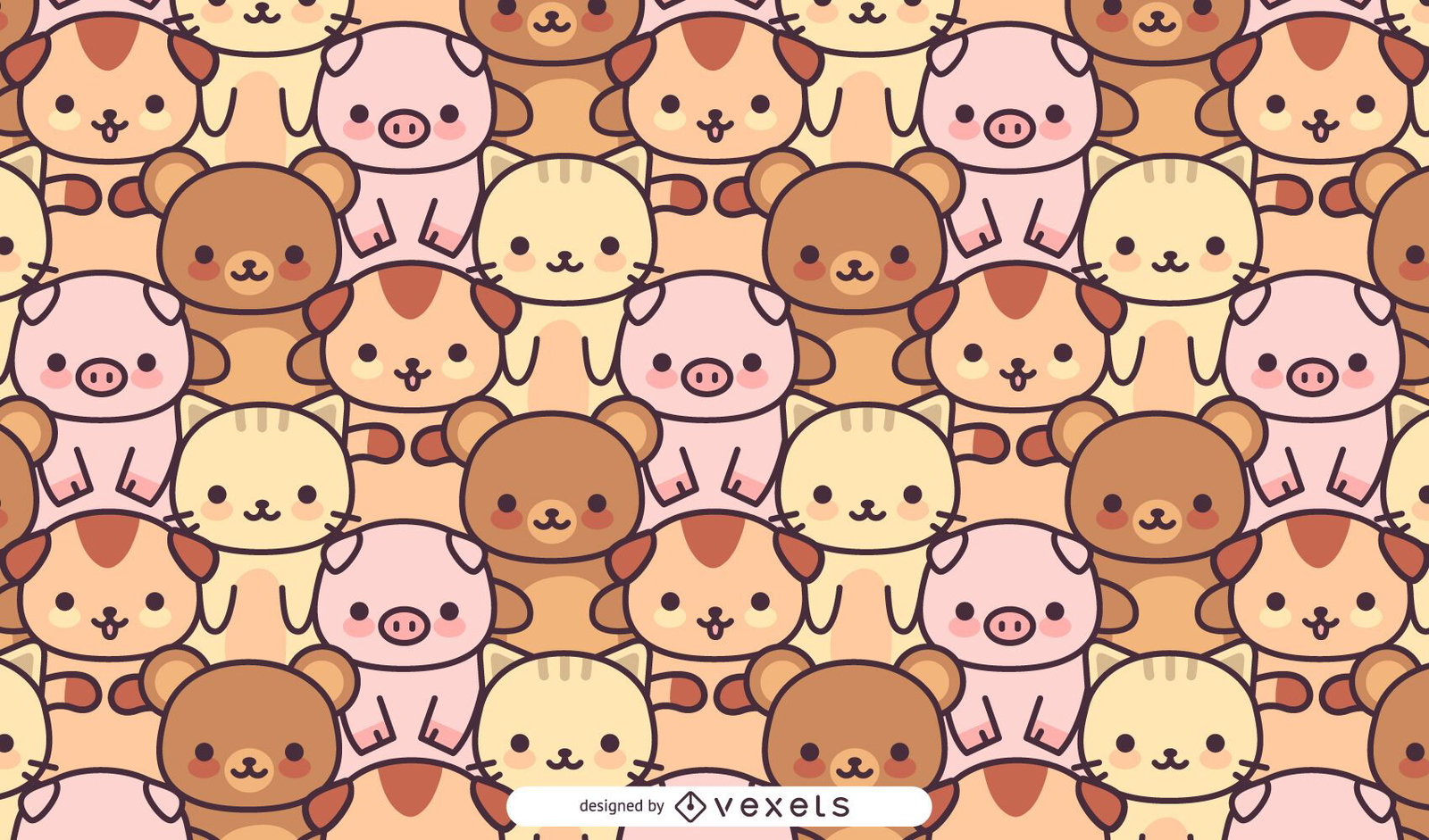 Cute Animal Pattern Background