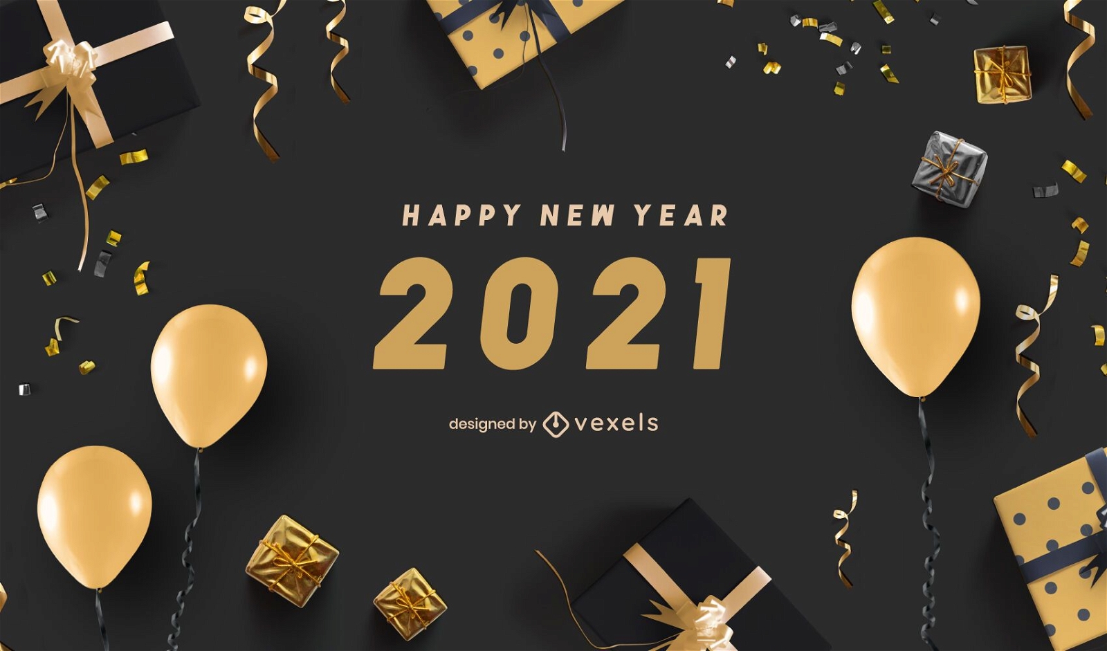 Happy New Year 2021 Background Design Vector Download