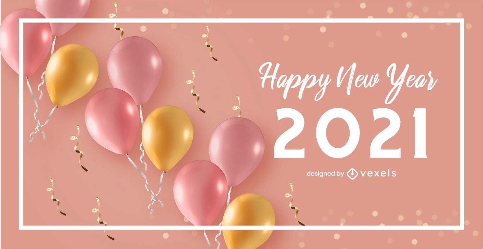 Happy New Year 2021 Celebration Background Design Vector Download