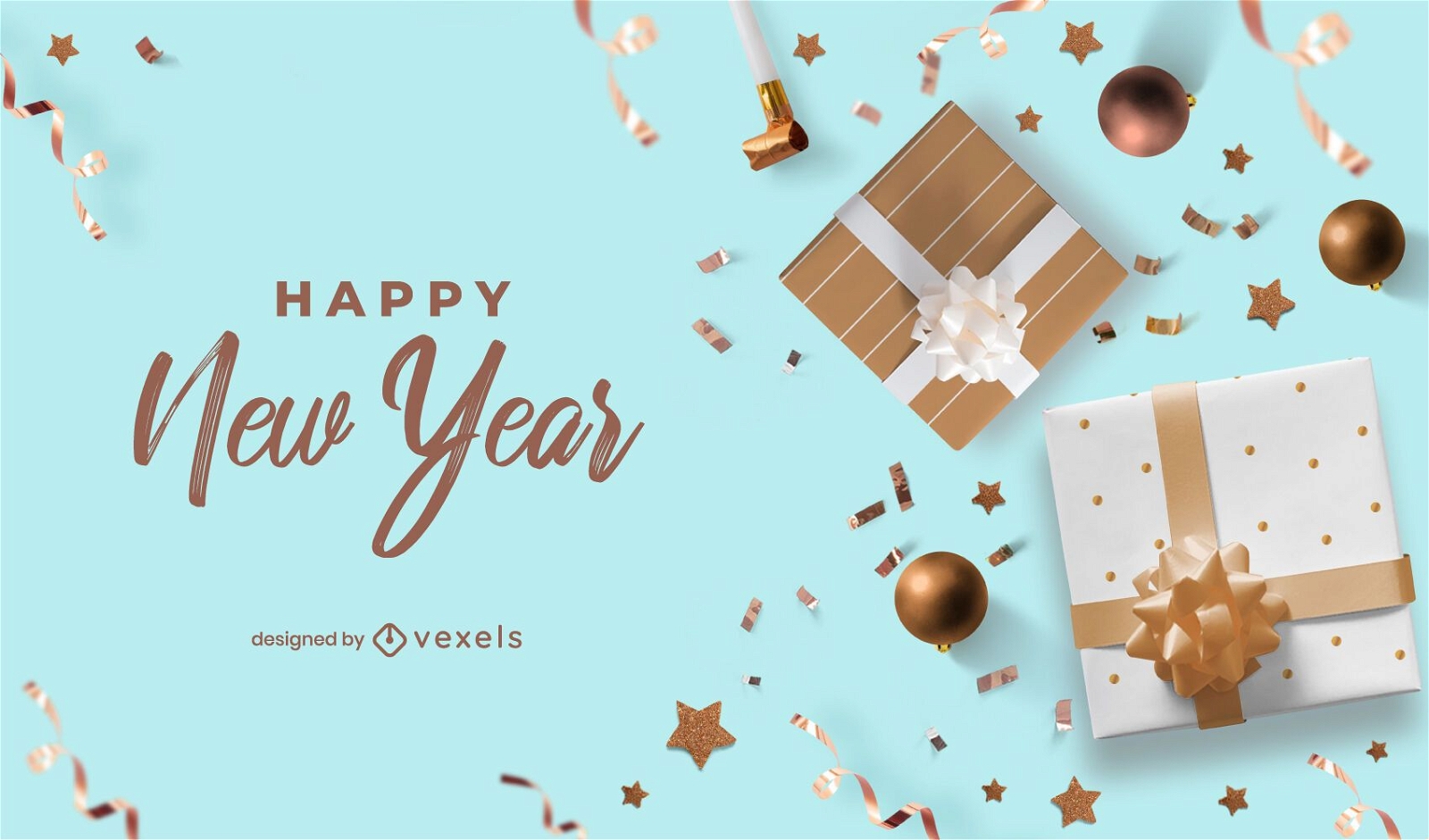 Happy New Year Party Background Design Vector Download