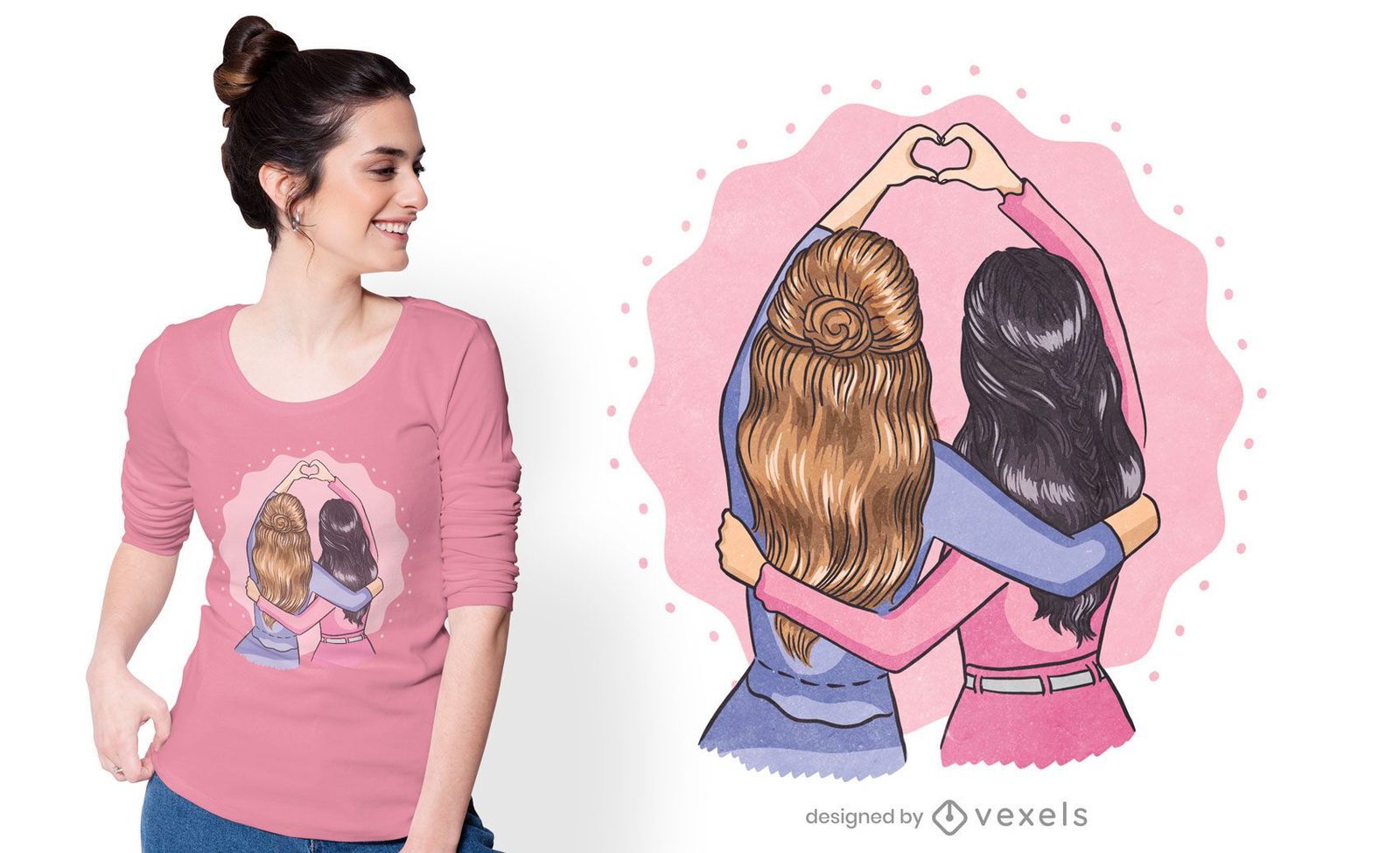 Kit T Shirts Feminina - Papéis De Parede Best Friends, HD Png Download ,  Transparent Png Image - PNGitem