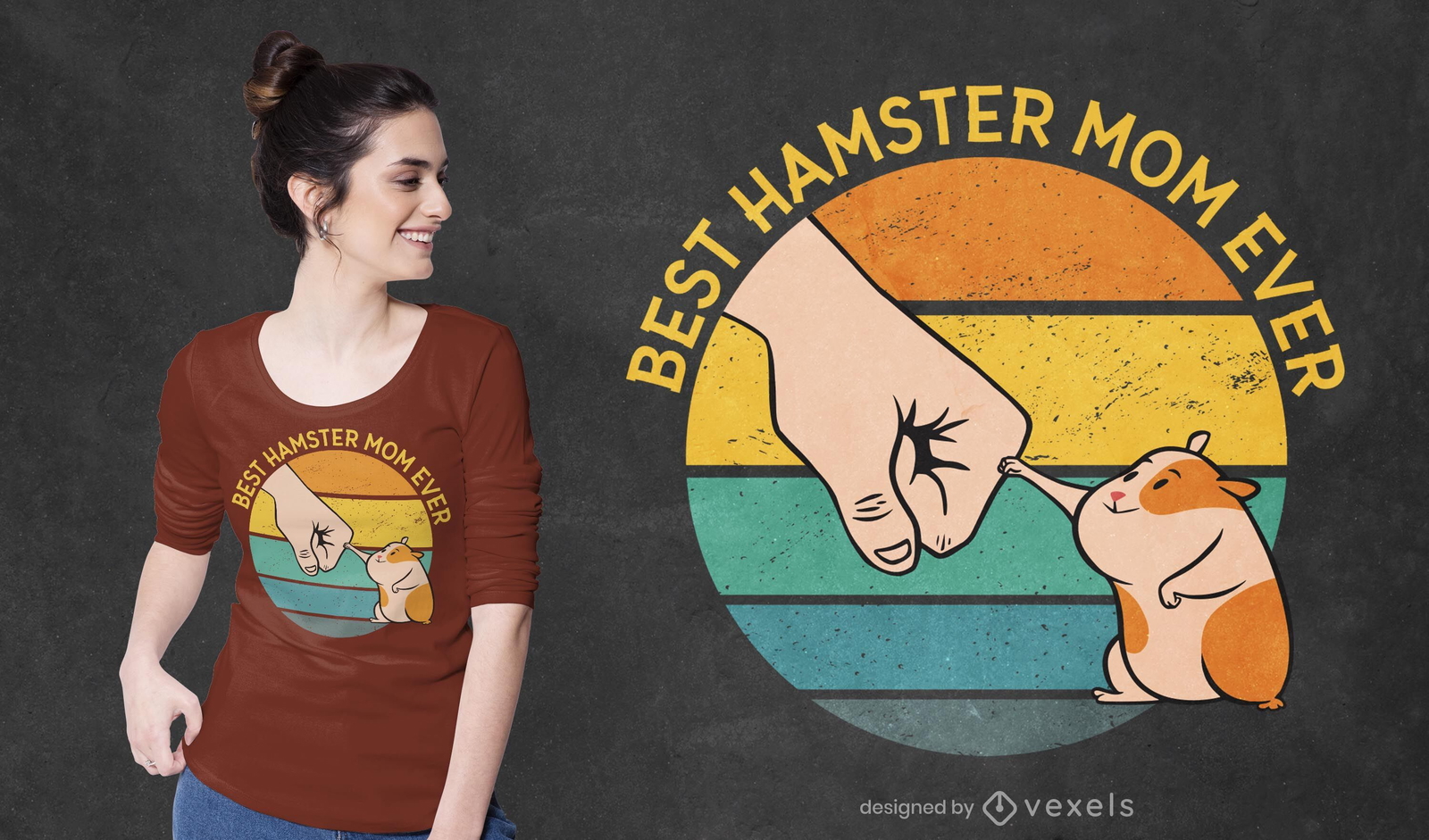 Hamster Mother T-shirt Design Vector Download