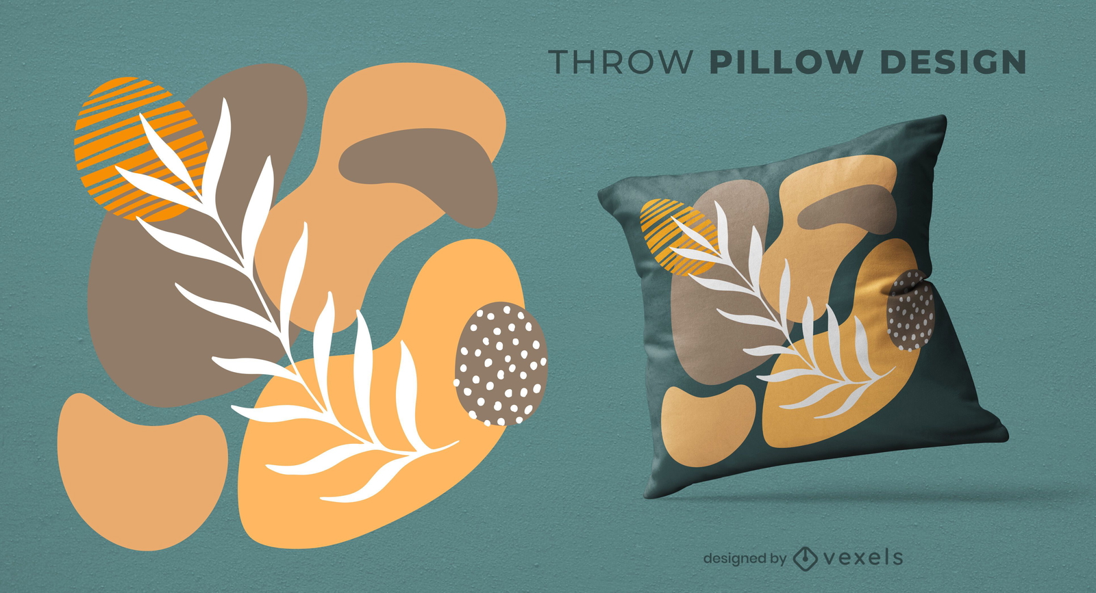 Nature Abstract Throw Pillow Design Vector Download