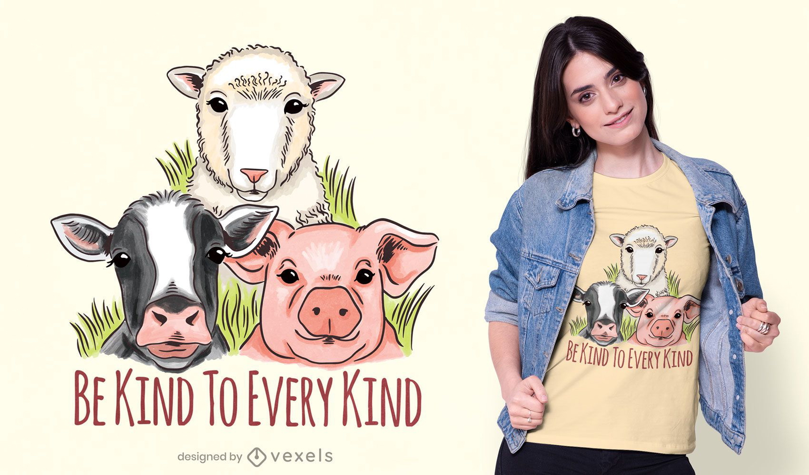 Vegan Kindness T-shirt Design Vector Download