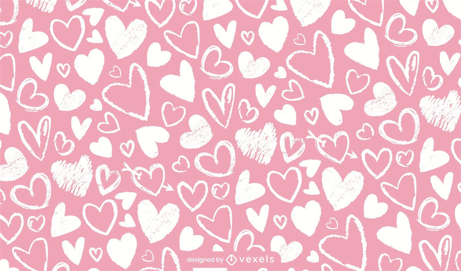 Chalk Hearts Pattern Design Vector Download