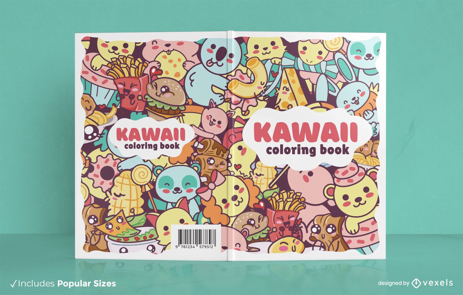 Baixar Vetor De Desenho Da Capa Do Livro De Colorir Kawaii