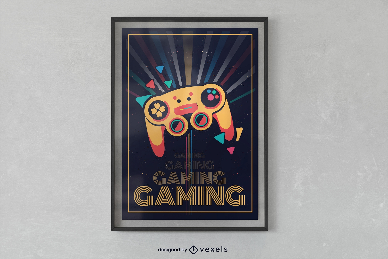 Retro Gaming Poster Template Vector Download
