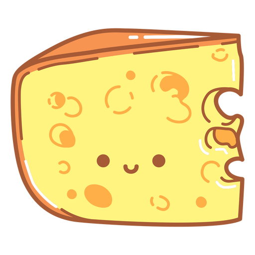 Happy Cheese Slice Cartoon PNG & SVG Design For T-Shirts