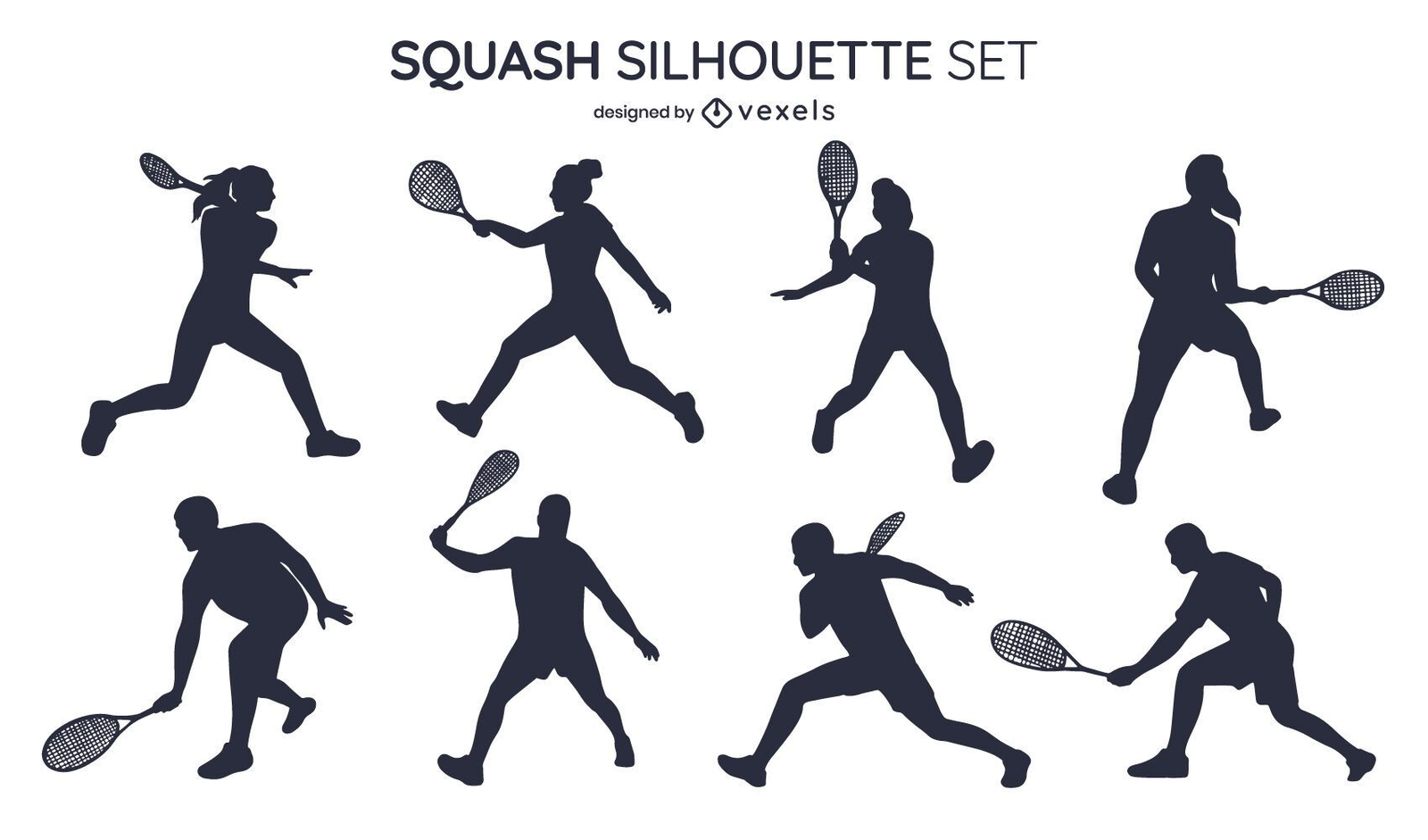 Squash Silhouette Set Vector Download