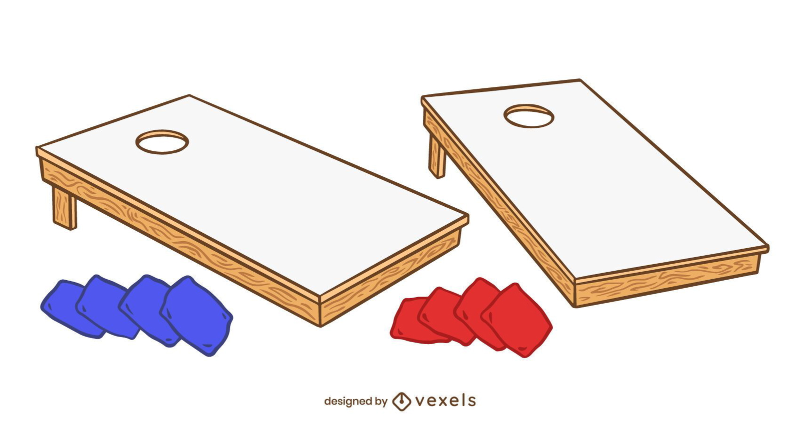 Cornhole Elements Set Vector Download