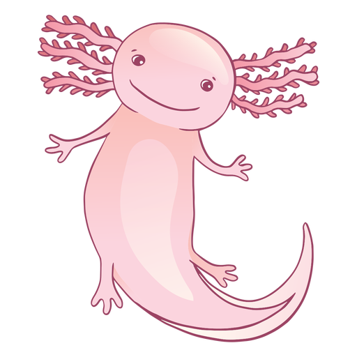 Cute Axolotl Cartoon PNG & SVG Design For T-Shirts