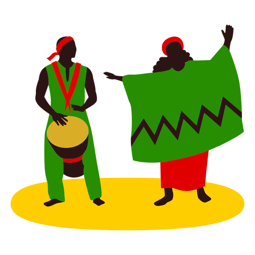 Kwanzaa-Trommeltanz, flach, PNG und SVGKwanzaa-Trommeltanz, flach, PNG und SVG  