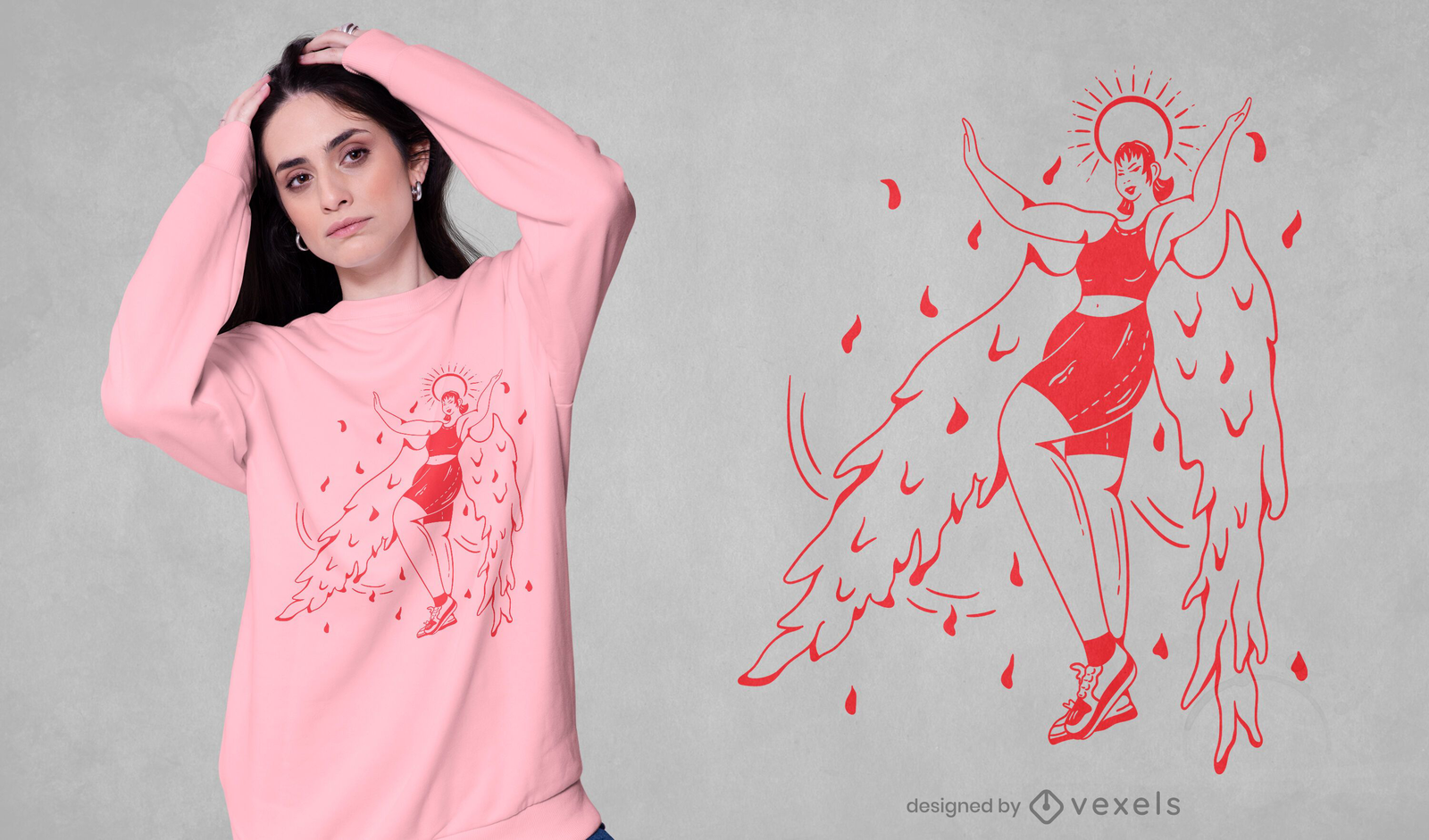 Baixar Vetor De Design Fofo De T-shirt De Anime Com Anjo