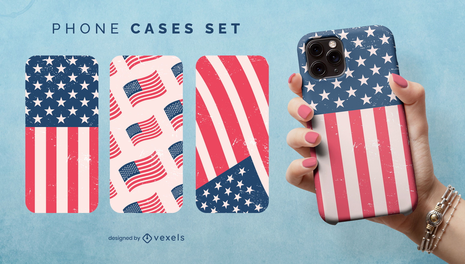 US Flag Phone Case Set Vector Download