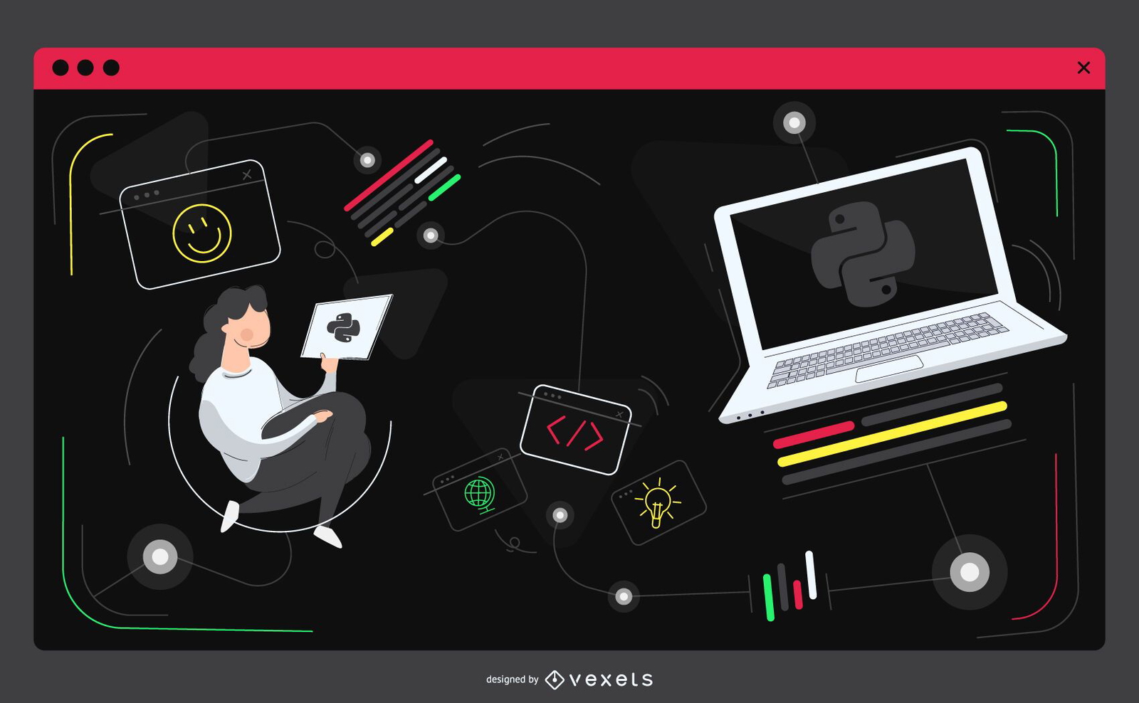 Programming Code Website Illustration Vector Download