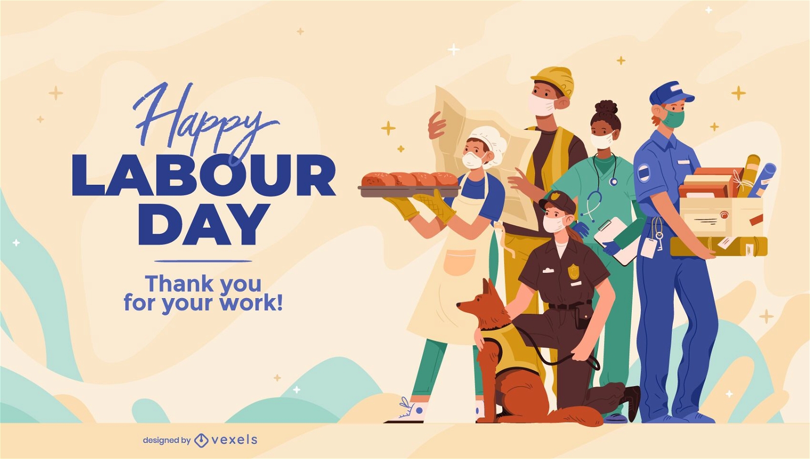 Happy Labour Day Illustration Design Vector Download