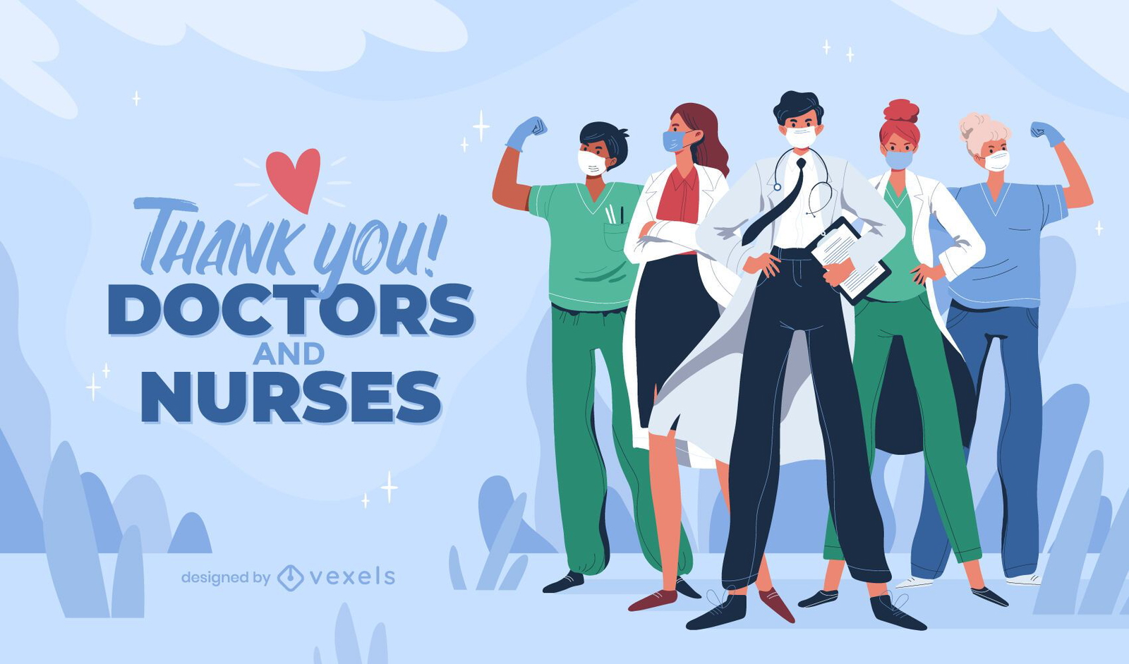 Health Care Workers Labor Day Slider Vector Download