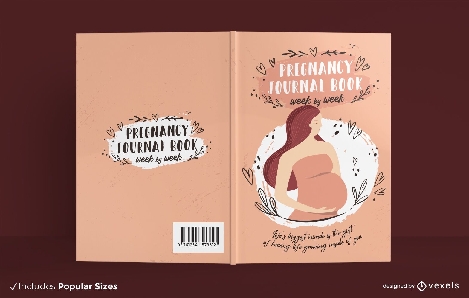 Descarga Vector De Diseño De Portada De Libro De Diario De Embarazo
