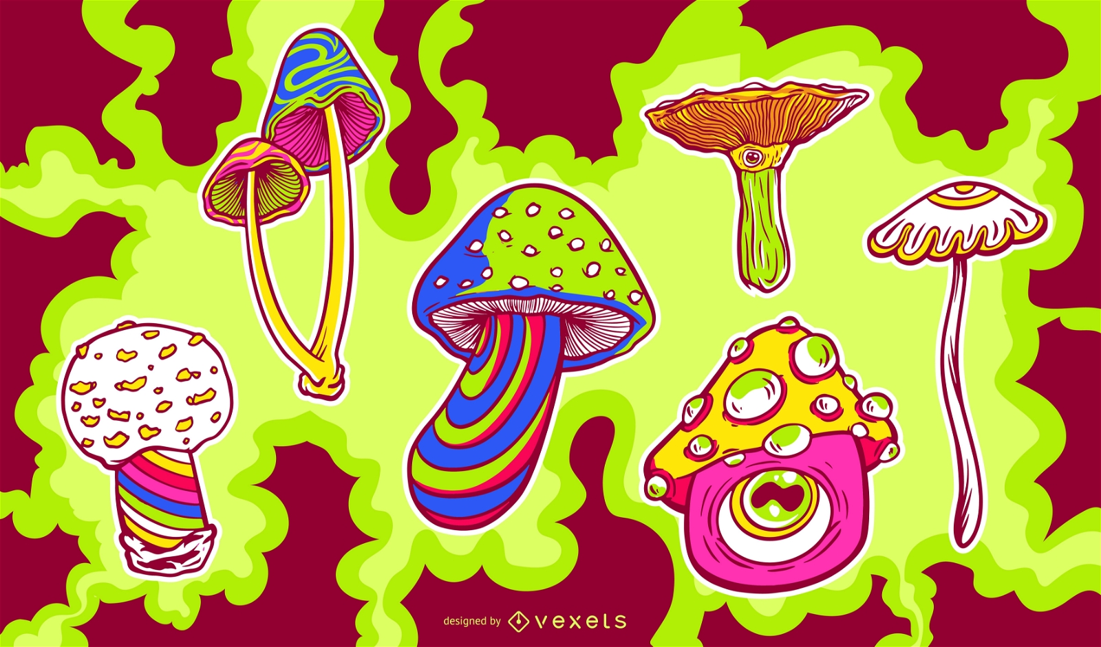 trippy mushroom background