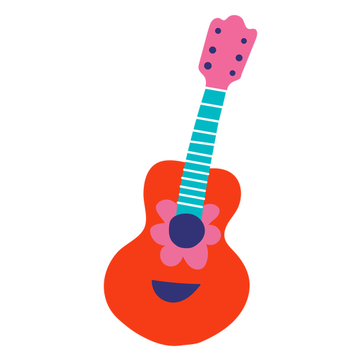 Flower Guitar Flat PNG \u0026 SVG Design förFlower Guitar Flat PNG \u0026 SVG Design för  