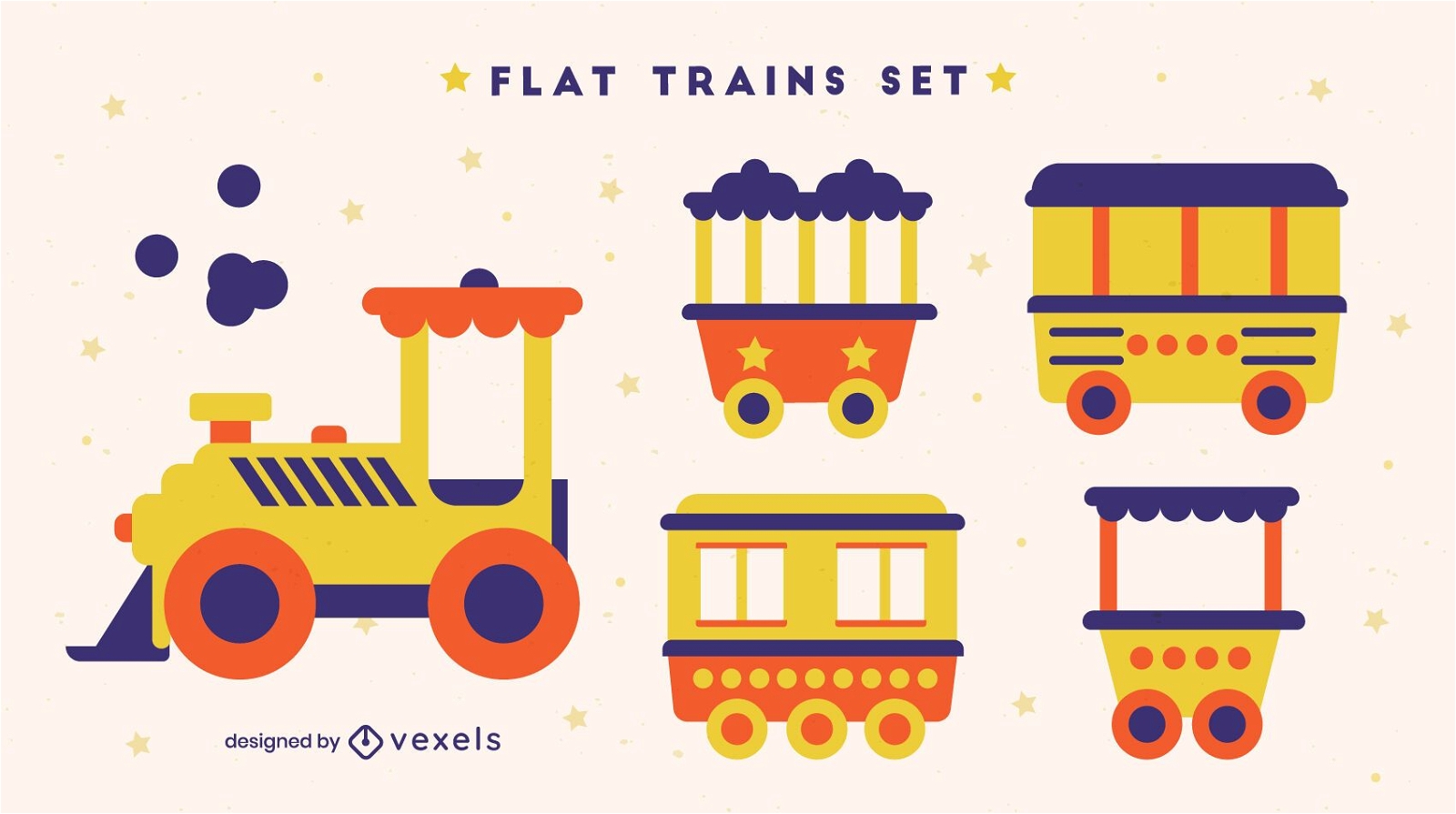 Tren de juguete para niños, ilustración vectorial