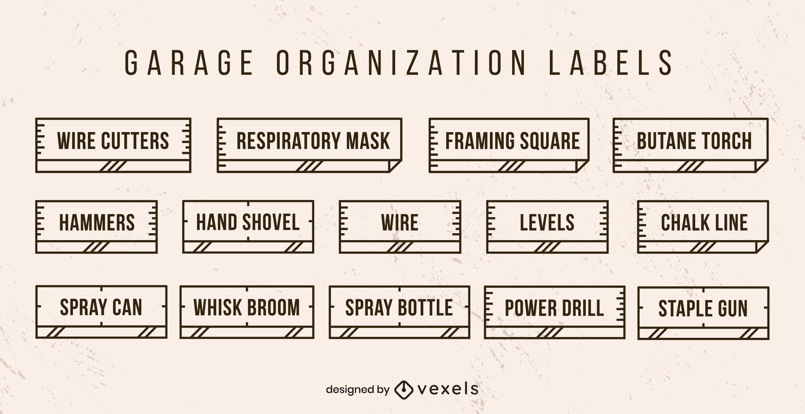 Set Of Garage Organization Labels Vector Download